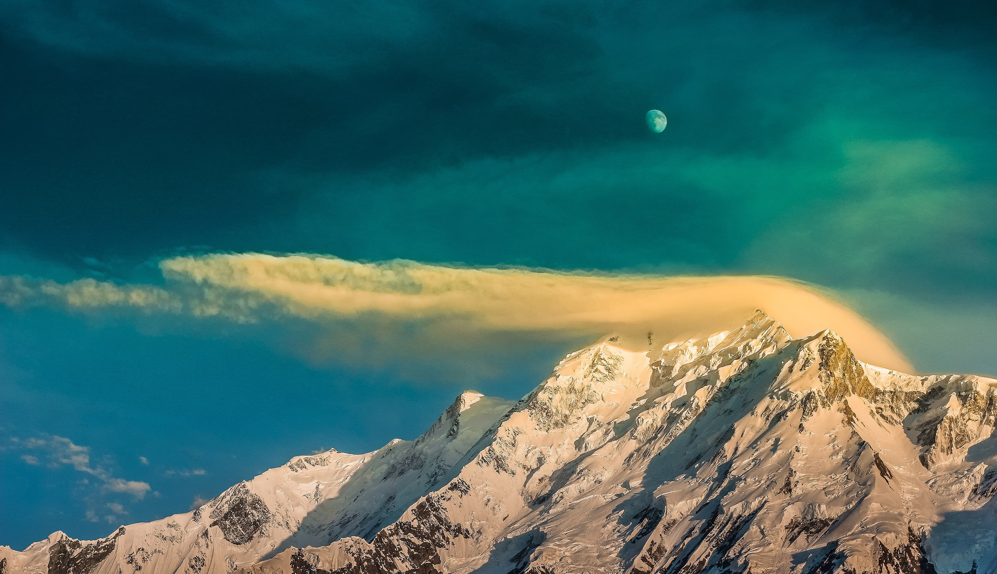 High Karakoram ridgelines — snow leopard country in winter