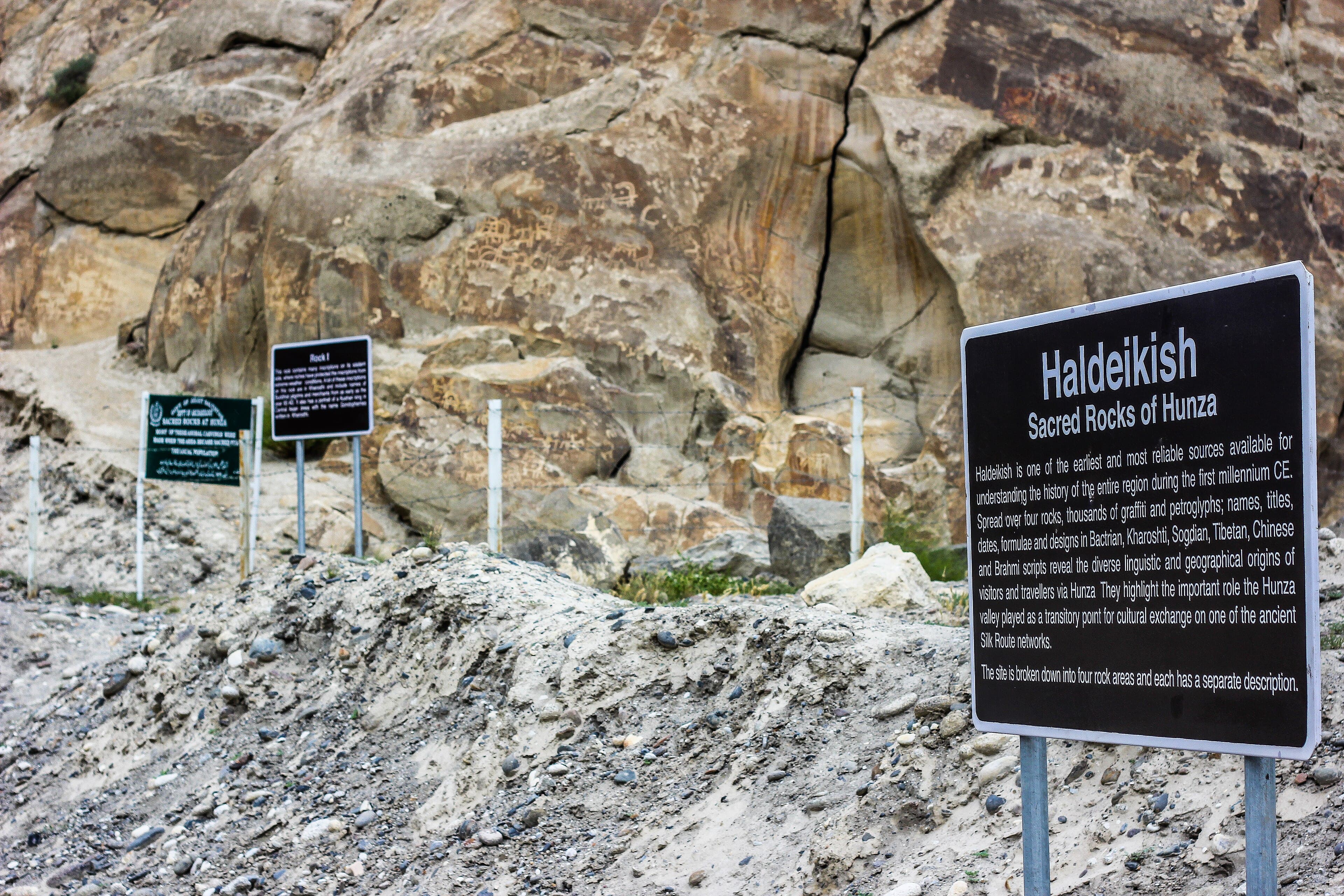 Ancient petroglyphs on the Sacred Rocks of Hunza at Haldeikish near Ganish